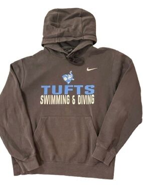 Nike Tufts University Swimming & Diving Hoodie with Jumbos Logo. Size: Medium